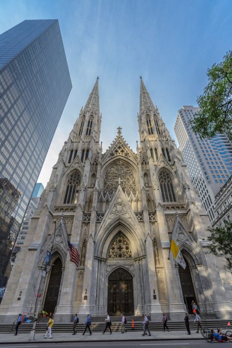 Saint Patrick Cathedral NYC St Patricks Cathedral Nyc, New York Must See, St Patrick's Cathedral, 60th Bday, Religious Photography, Catholic Churches, Cathedral Architecture, Visiting Nyc, Religious Architecture