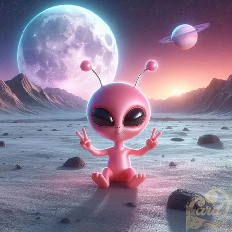 https://card9.com/ai/cute-pink-alien Alien Love, Alien Cute, Alien Pictures, Alien Aesthetic, Cute Attitude Quotes, Alien Artwork, Cute Alien, Alien Character, Space Painting