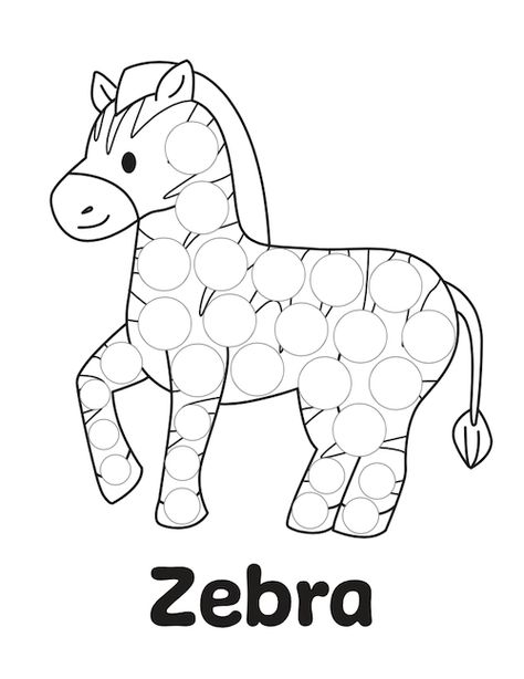 Zebra Dot Marker Coloring Page Zoo Worksheets Preschool, Zebra Crafts Preschool, Zebra Outline, Twos Activities, Preschool Corner, Camp Classroom, Zoo Lessons, Zebra Craft, Early Preschool