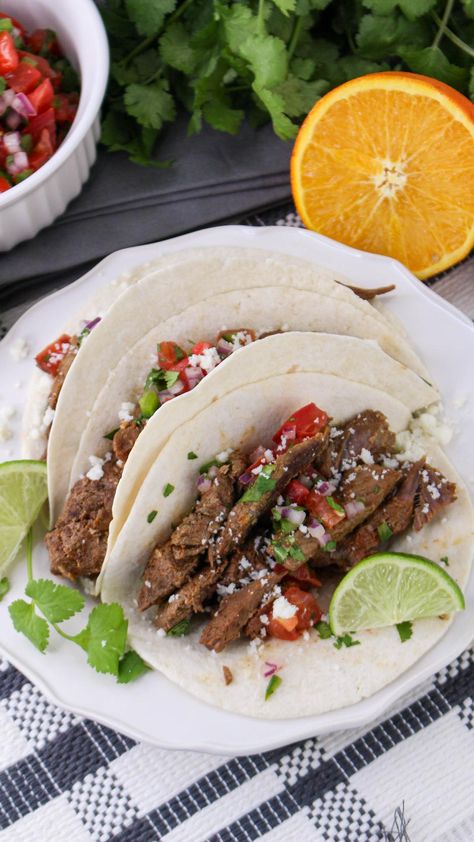 Enjoy the bold flavors of Instant Pot Carne Asada: a quick and delicious meal that's perfect for any occasion! Instant Pot Carne Asada, Carne Asada Recipes, Sliced Steak, Cilantro Lime Rice, Marinated Steak, Skirt Steak, Grilled Corn, Carne Asada, Dessert Appetizers