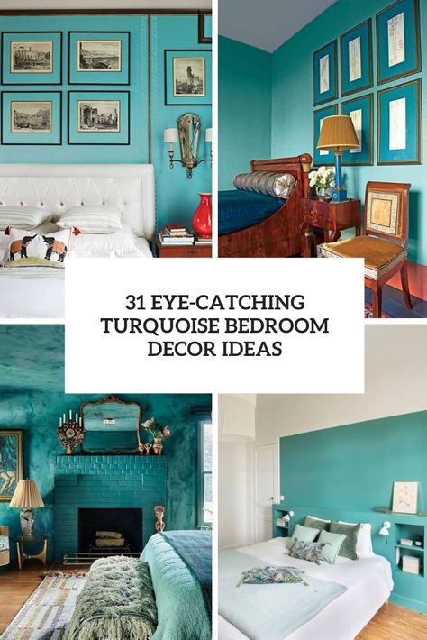 31 Eye-Catching Turquoise Bedroom Decor Ideas - Shelterness Turquoise Room Bedroom, Turquoise Bedroom Walls, Modern Tropical Bedroom, Turquoise Bedroom Decor, Light Blue Bedding, Turquoise Bedroom, Peaceful Decor, Turquoise Bedding, Turquoise Furniture