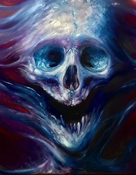 Art by Zack Dunn Horror Art Ideas, Demon Painting, Scary Paintings, Dark Art Paintings, Dark Paintings, Trippy Visuals, Painting Reference, Horror Artwork, Inspiration Painting