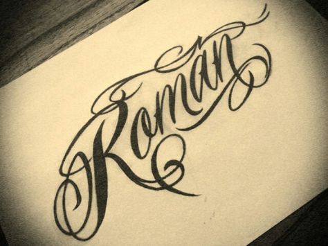 Roman - diseño tattoo Roman Name Tattoo, Roman Tattoo Ideas, Arm Tattoos Lettering, Old English Alphabet, Roman Tattoo, Roman Letters, Tattoo Fonts Cursive, English Alphabet Letters, Roman Names