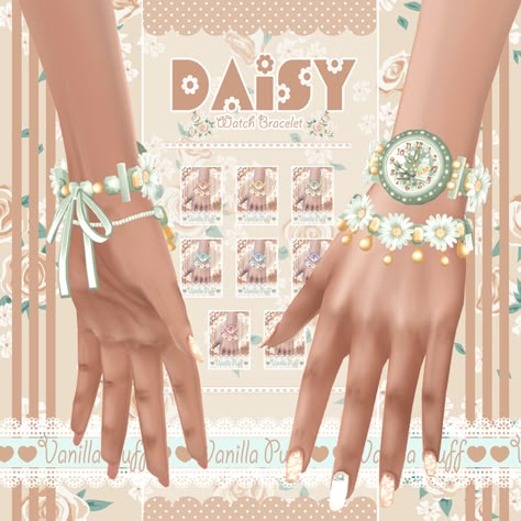 Vanilla Puff Sims 4 Bracelet -DAISY- Watch Bracelet | Patreon Sims 4 Nails, Sims 4 Piercings, Die Sims 4, Sims 4 Body Mods, Tumblr Sims 4, Sims 4 Cc Folder, Casas The Sims 4, Sims 4 Teen, Sims 4 Dresses