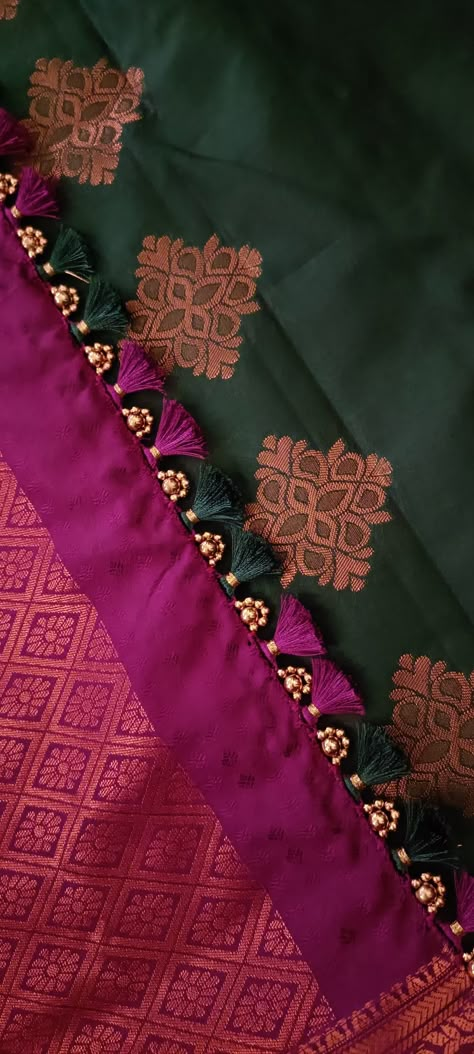 Saree Gonde Designs, Kucchu Designs Saree, Kuchulu For Pattu Sarees, Saree Pallu Kuchu Designs, Kuchu Designs Saree, Kuch Designs, Saree Kuch, Saree Kuchulu, Saree Kuchu Design