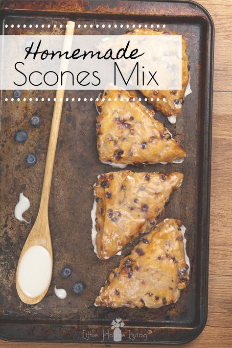 Make Ahead Simple Scone Mix Recipe - Little House Living Easy Scone, Baked Scones, Baking Scones, Scone Mix, Homemade Hot Chocolate Mix, Homemade Scones, Scones Easy, Scones Ingredients, Slow Cooker Desserts