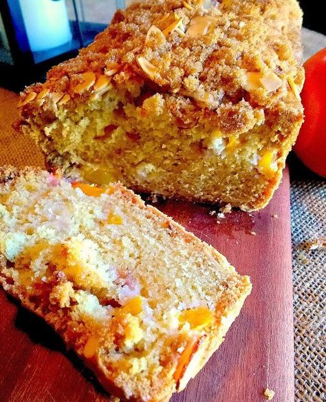 Peach Cobbler Bread, Peach Quick Bread, Vegan Peach Cobbler, Peach Bread, Zucchini Recipes Dessert, Easy Peach Cobbler, Peach Girl, Peach Dessert Recipes, Breakfast Bread Recipes