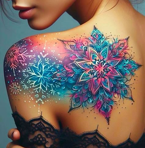 Bright Colorful Tattoos, Watercolor Tattoo Ideas, Bright Tattoos, Tattoo Henna, Tattoos For Women Flowers, Muster Tattoos, Watercolor Tattoos, Tasteful Tattoos, Geniale Tattoos