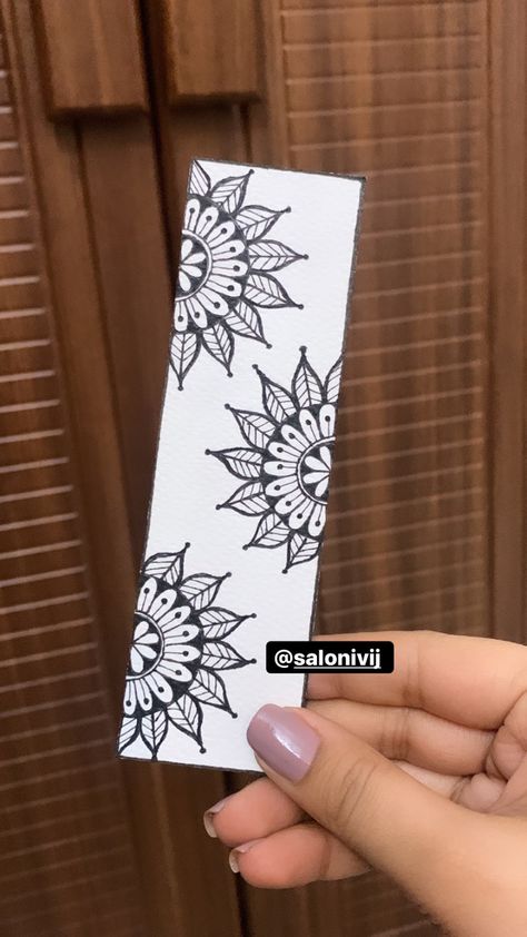 Mandala Art Bookmark, Zen Drawings, Mandala Bookmark, Simple Mandala Design, Bookmark Art, Bookmark Design, Diy Bookmark, Easy Mandala, Stencil Decor