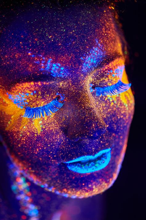 UV portrait. Close up female uv portrait , #Aff, #portrait, #UV, #Close, #uv, #female #ad Uv Photography, Uv Makeup, Neon Photography, Close Up Portrait, Neon Makeup, Body Art Photography, Close Up Portraits, Neon Art, Naha