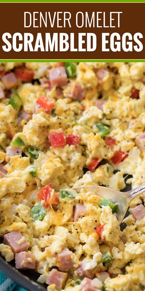 Denver Omelet, Easy Scrambled Eggs, Chunky Chef, Egg Skillet, Fluffy Scrambled Eggs, Scrambled Eggs Recipe, Breakfast Skillet, Eggs Recipes, Ham And Eggs