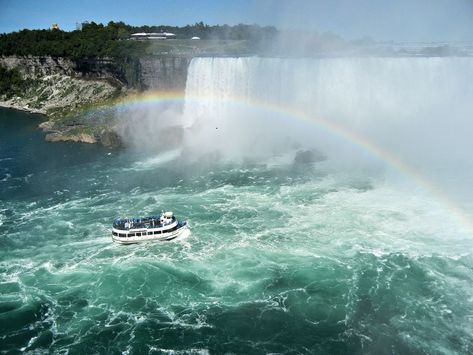 NIAGARA FALLS, NY: Aside from a short trip to Montreal, you can also take a bus or train farther for more of an adventure. Niagara Falls is one of those destinations that you’ll want to check off your travel list before moving on to less traveled destinations. Niagara Falls Vacation, Niagara Falls Trip, Niagara Falls New York, Niagara Falls Ny, Niagara Falls Canada, Autumn In New York, Boat Ride, Upstate Ny, Fall Travel