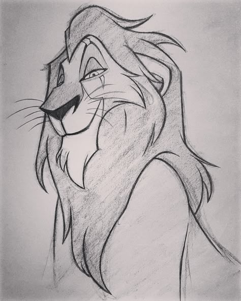 Drawing Ideas Lion King, Aesthetic Sketches Animals, Things To Draw Cartoon Characters, Disney Eyes Drawing, How To Draw Lion King, Scar Lion King Drawing, Disney Sketches Easy, Sketch Ideas Disney, Cute Disney Sketches