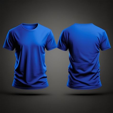 Mockup of a blank royal blue tshirt fron... | Premium Photo #Freepik #photo #dress-shirt #white-jersey #shirt #blue-shirt Tshirt Mockup Free, Plain Tee Shirts, Royal Blue Shirts, Royal Blue T Shirt, Polo Shirt Design, Jersey Vintage, T Shirt Png, Blank T Shirts, Clothing Mockup