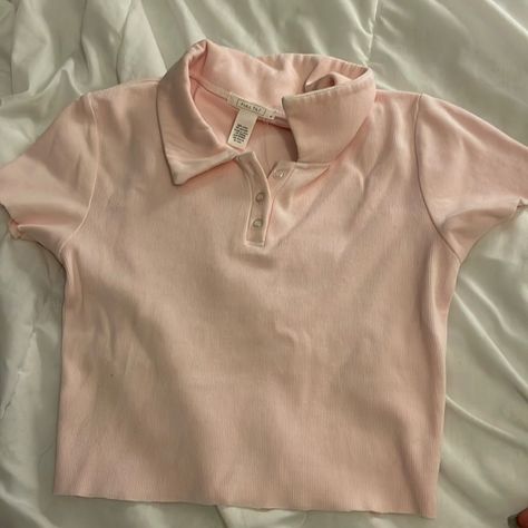 Nwt Full Tilt Baby Pink Collared Shirt Super Soft And Nice Material Pink Collared Shirt, Groovy Tees, Maroon Top, Cap Sleeve Tee, Baby Graphic Tees, Navy Blue Shirts, Full Tilt, Club Shirts, Shoulder Shirts