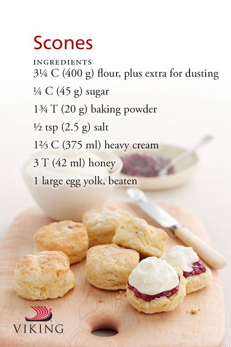 Bring a little piece of our Wintergarden to your home with the perfect scone recipe sure to remind you of tranquil afternoon tea on board. Don't forget the jam! #vikingcruises #baking #foodietravel #dessert #yummy Home Made Scones Recipe, Honey Scones Recipe, Turn Over Recipe, Soft Scones Recipe, British Scones Recipe, Tea Time Recipes, English Scones Recipe, English Dessert Recipes, Easy Scones Recipe