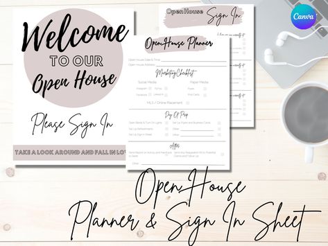 Open House Kit | Everything You Need for the ULTIMATE Open House | Real Estate Open House | Real Estate Sign In Sheet | Open House Planner by TopAgentDesigns on Etsy Open House Kit, House Planner, Real Estate Checklist, Listing Presentation Real Estate, Photo Checklist, House Real Estate, Open House Signs, Open House Real Estate, Inspection Checklist