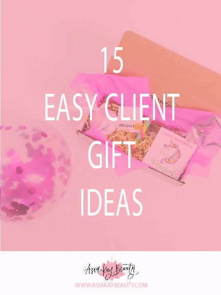 Eyelash Client Gifts, Client Appreciation Gifts Spa, Esthetician Client Gift Ideas, Nail Client Christmas Gifts, Hair Stylist Client Gifts, Lash Artist Client Gifts, Salon Guest Experience Ideas, Small Client Gift Ideas, Beauty Gift Bag Ideas