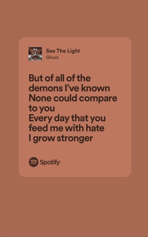 #lyrics #ghostlyrics #spotifylyrics Ghost Band Quotes, Ghost Band Lyrics, Ghost Lyrics, Screamo Bands, Goth Music, Band Quotes, Ghost Lights, Meaningful Lyrics, Ghost Band