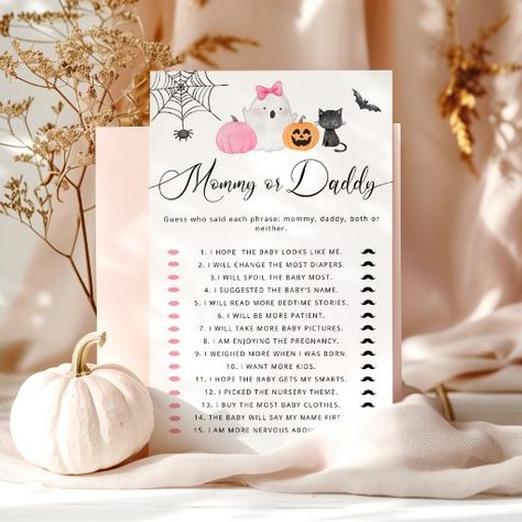 Little boo Halloween Mommy or Daddy game Pumpkin Bowling, Scavenger Hunts, Halloween Party Games, Baby Shower Game, Halloween Boo, Shower Design, Matching Games, Bedtime Stories, Activity Games