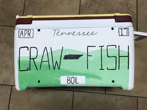 Frat Cooler License Plate, Tennessee Frat Cooler, Fraternity Cooler, Fraternity Coolers, Frat Coolers, Crawfish Boil, Fraternity, Coolers, License Plate