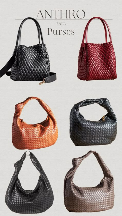 Anthropologie Bottega Bag, Bottega Bag Outfit, Bottega Bags, Anthropologie Bag, Fall Purses, Anthropologie Purse, Bottega Bag, Woven Purse, Xmas Wishlist