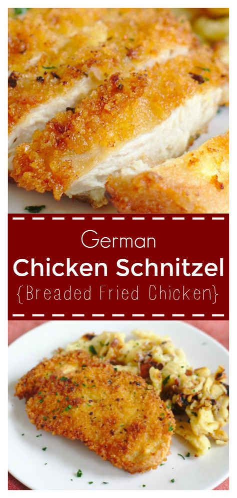 German Chicken, Chicken Deep Fried, German Schnitzel, Schnitzel Recipe, Schnitzel Recipes, Chicken Schnitzel, Recipe Dinner, Best Chicken Recipes, Breaded Chicken