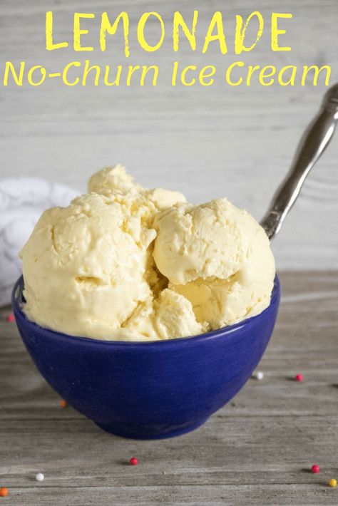 Experience the taste of summer all year long with this recipe for creamy and delicious Lemonade No-Churn Ice Cream! A perfect frozen treat that is SO quick and simple to make. And no-churn means no special equipment required! #nochurnicecream #lemonadeicecream #icecreamrecipes #icecream #lemonade #easyicecreamrecipes Budget Desserts, Churn Ice Cream, Citrus Desserts, Easy Ice Cream Recipe, Homemade Dessert, Milk Ice Cream, Yummy Ice Cream, Ice Cream At Home, No Churn Ice Cream