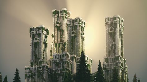 Render by Indraft Overgrown Castle, Mc Castle, Minecraft Overgrown, Castle Vibes, Chapter Ideas, Castle Minecraft, Asteroid Mining, Aesthetic Minecraft, Castles Interior