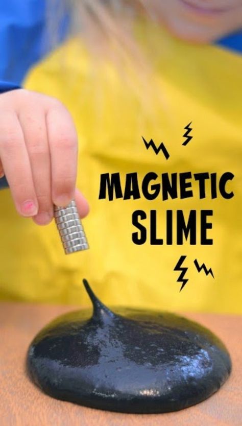 magnetic slime Magnetic Slime, Vetenskapliga Experiment, Science Experience, Teaching Mama, Kid Science, Diy Slime Recipe, Slime For Kids, Kid Experiments, Science Party