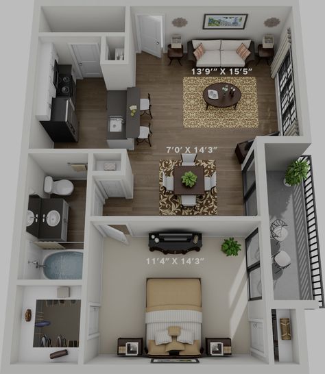 Welcome To Bloxburg House Ideas 1 Floor, Roblox Bloxburg Apartment Layout, Sims4 Apartment Layout, Two Bedroom Apartment Layout, Sims Freeplay House Ideas Layout, One Bedroom Apartment Layout, 1 Bedroom Apartment Layout, Texas Apartment, 3d House Plans