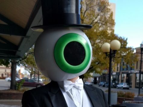 The Residents Eyeball Helmet Mask,Top Hat & Cane Topper  by AndyJPro Eyeball Costume Diy, Giant Eyeball Costume, 3d Print Halloween Costume, Eyeball Mask, Eyeball Costume, Novelty Masks For Cosplay Events, Novelty Masks For Halloween Cosplay, Tailcoat Tuxedo, Novelty Cosplay Eye Mask