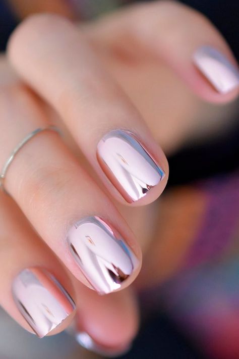 Light Soft Pink Metallic Square Fake Nails Pink Metallic Nails, French Acrylic Nails, Mirror Light, Metallic Nails, Pink Metallic, Mirror With Lights, Fake Nails, Nail Tips, Soft Pink