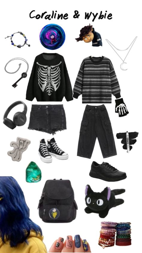 Coraline Wybie, Halloween Costumes 2022, Coraline And Wybie, Matching Halloween Costumes, Halloween Dance, Round Of Applause, Downtown Outfits, Fandom Outfits, Matching Halloween