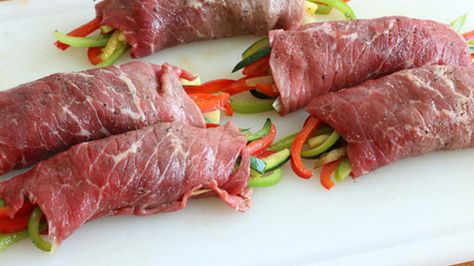 Balsamic-Glazed Steak Rolls Recipe - Tablespoon.com Balsamic Glazed Steak Rolls, Glazed Steak, Balsamic Steak, Steak Rolls, Tender Steak, Paleo Crockpot, Paleo Meals, Balsamic Glaze, Meat Lovers