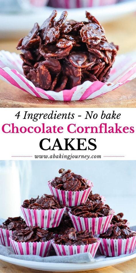 Cornflake Cakes, Chocolate Cornflake Cakes, Cornflake Recipes, Cornflake Cake, Sugar Free Muffins, Chocolate Chip Banana Muffins, No Bake Chocolate Cake, Chocolate Raspberry Brownies, Quick And Easy Sweet Treats