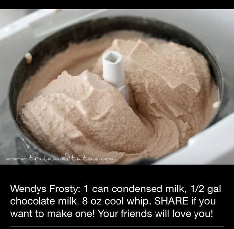 Homemade Wendy's Frosty Recipe, Frosty Copycat Recipe, Copycat Frosty, Cuisinart Ice Cream Recipes, Kitchen Aid Ice Cream Recipes, Frosty Ice Cream, Wendys Frosty Recipe, Homemade Ice Cream Recipes Machine, Kitchen Aid Ice Cream