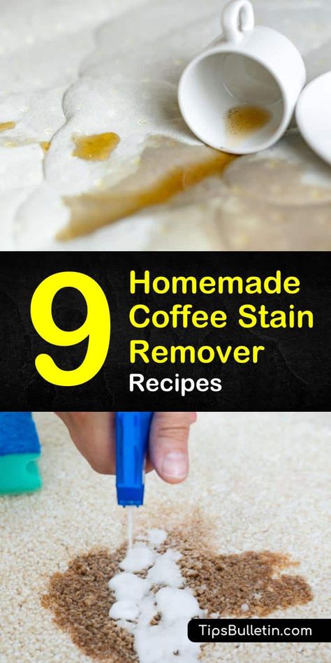 9 Easy-to-Make DIY Coffee Stain Remover Recipes Red Wine Stain Removal, Coffee Stain Removal, Baking Soda Toothpaste, Stain Remover Carpet, Deep Cleaning Hacks, Bedtime Yoga, Carpet Cleaner Homemade, Yoga Products, Coffee Stain