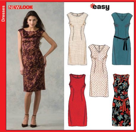 New Look 6643 pattern Dress Sewing Patterns Free, New Look Patterns, Sheath Dresses Pattern, Dresses By Pattern, Basic Black Dress, Pattern Dress Women, Dress Tutorials, Miss Dress, Easy Sewing Patterns