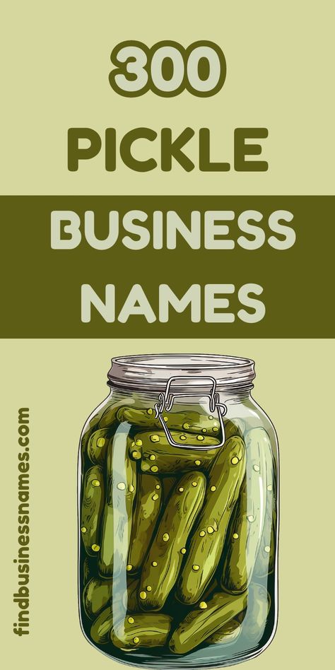 Need the perfect pickle business name? 

Get inspired with creative ideas and unique suggestions to make your brand stand out. 

Explore our top picks for catchy and memorable pickle business names today! 

#PickleBusinessNames Pickle Business Names, Pickle Branding, Pickle Brands, Business Checklist, Unique Name, Unique Names, Cool Names, Business Names, Company Names