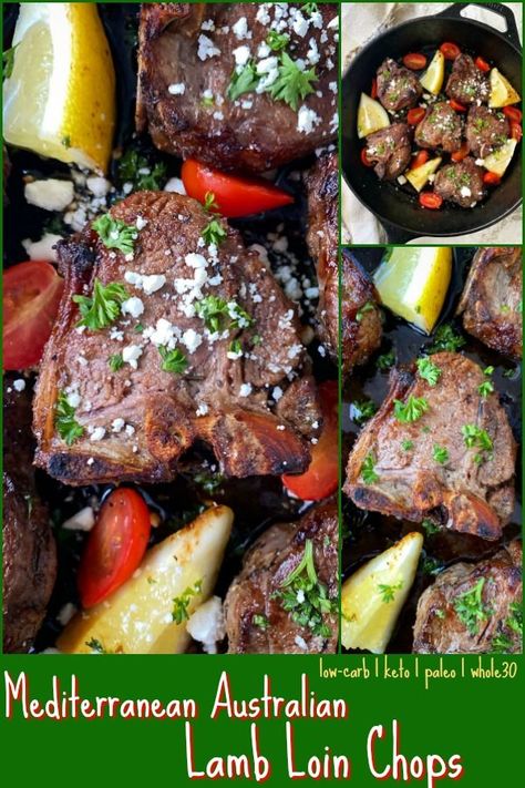 These Australian lamb loin chops are delicious, tender, and mild in flavor (because they’re pasture-raised on beautiful natural grasslands). Made in under 30 minutes, these lamb chops are great for grilling and roasting.   #simplyspring #beaussome #aussielamb #keto #lowcarb #paleo #whole30 #lambrecipe #lambchops #pastureraised Lamb Loin Chop Recipes Slow Cooker, Australian Lamb Chops Recipe, Australian Lamb Recipes, Lamb Loin Chop Recipes, Lamb Casserole, Lamb Loin Chops, Lamb Loin, Lamb Chop Recipes, Queens Food