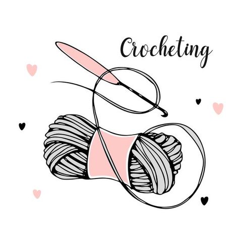 A ball of yarn with a crochet hook | Premium Vector #Freepik #vector #cartoon #hand-drawn #doodle #handmade Art Au Crochet, Seamless Knitting Patterns, Business Logo Inspiration, Handmade Logo, Wool Dolls, Seamless Knitting, Ball Of Yarn, Crochet Business, Amigurumi Elephant