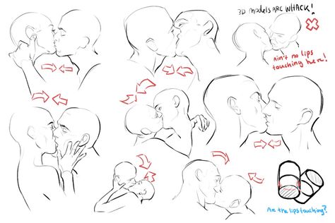 Biting Neck Pose, Drawing Kisses, Kissing Poses, How To Draw People, Kissing Drawing, Kiss Art, Draw People, Arte Sketchbook, Figure Drawing Reference