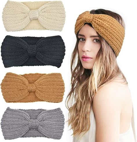 Womens Winter Ear Warmer Headband - Crochet Knit Turban Headband Chunky Cable Knit Headwrap Knit Turban Headband, Crochet Turban, Bandeau Au Crochet, Cable Knit Headband, Knit Turban, Winter Headband, Warm Headbands, Knitted Headband, Head Wrap Headband