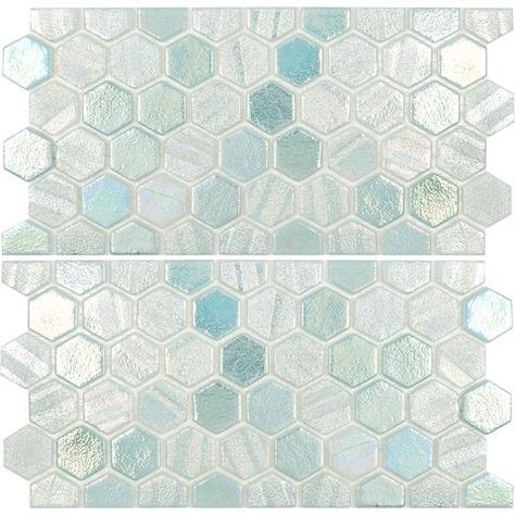 Pool Waterline, Iridescent Glass Tiles, Recycled Glass Tile, Glass Pool Tile, Recycled Tile, Hexagon Mosaic Tile, Backsplash Bathroom, Shower Walls, Spa Water