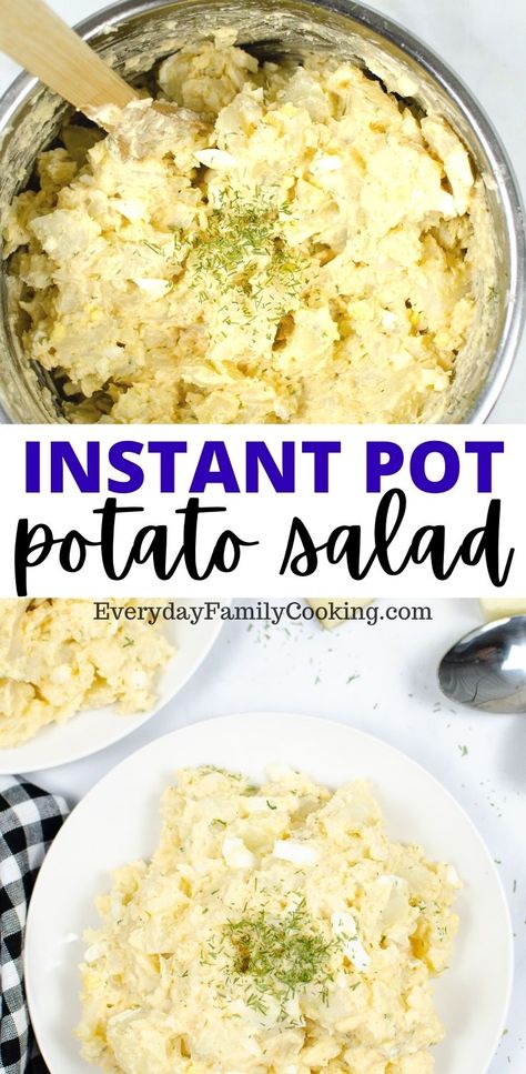 Instapot Potato Salad, Potato And Egg Salad, Potato Salad With Eggs, Instant Pot Potato Salad, Salad With Eggs, Mushroom Side Dishes, Potatoe Salad, Potato Salad Dressing, Potato Salad With Egg