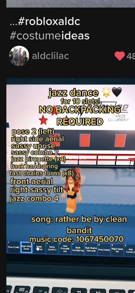 Roblox Aldc Dances Jazz, Aldc Roblox Dance Routines, Dance Mom Codes, Dance Moms Roblox Choreography, Ora Roblox Dance Moms Char, Aldc Roblox Char, Song Codes Aldc, Ora Roblox Dance Moms, Aldc Roblox Costume Chars