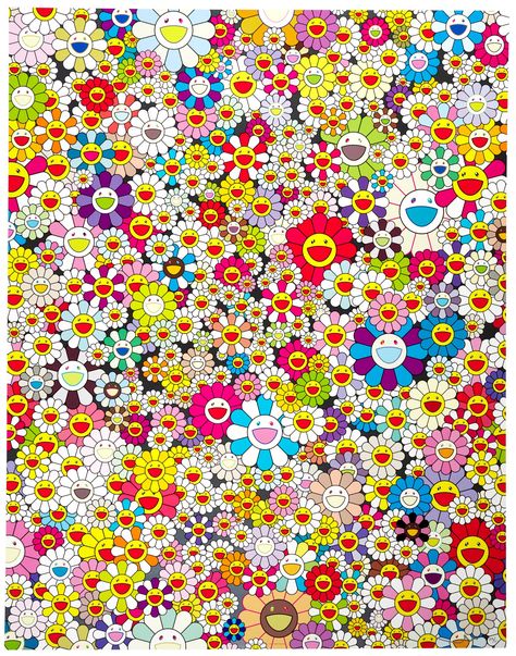 Takashi Murakami Wallpaper, Historical Japanese Art, Murakami Wallpaper, Brain Illusions, Murakami Flower, Japanese Pop Art, Superflat, Cute Laptop Wallpaper, Flower Collage