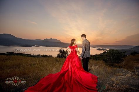 Gown Pre Wedding Shoot, Prewedding Poses, Pre Wedding Shoot, Red Gowns, Pre Wedding Photos, Pre Wedding Photoshoot, Silver Screen, Wedding Photoshoot, Wedding Shoot