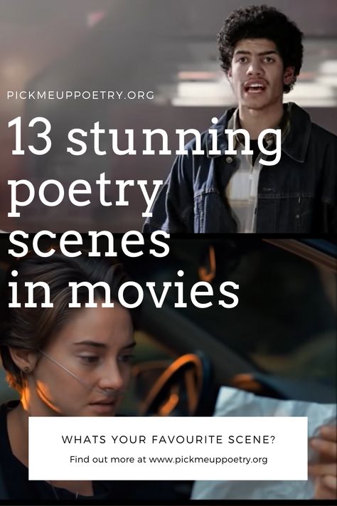 These are my top poetry scenes, in no particular order. A few of these scenes are available on YouTube, but I do not think the clips do them any justice, so if you have a weekend to burn, I highly recommend watching the movies if you can find them. Reading Scenes In Movies, Poetic Devices, Romantic Drama Film, The Get Down, Poetry Prompts, Open Mic, Writing Characters, Science Fiction Film, Dead Poets Society